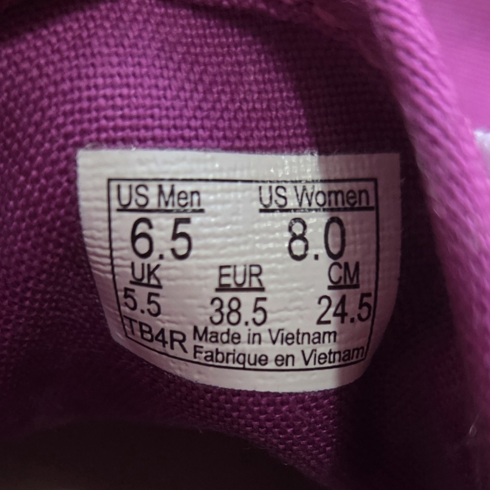 Vans Unisex  Magenta & White Authentic Low Pro Lace Up Shoe TB4R - Picture 3 of 4